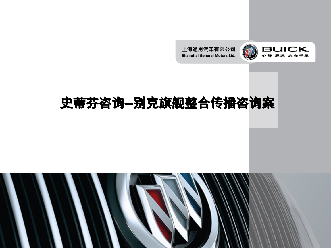 別克旗艦車(chē)型整合傳播咨詢(xún)策劃案